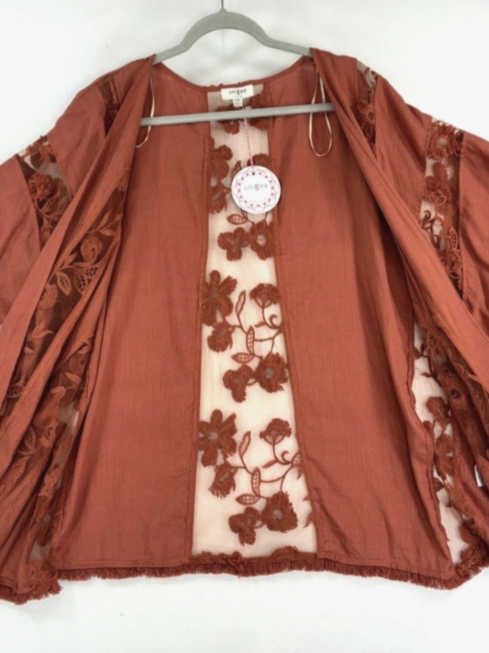 Canyon Clay Fall Is Coming Umgee Embroidered Kimono NWT - Picture 5 of 5
